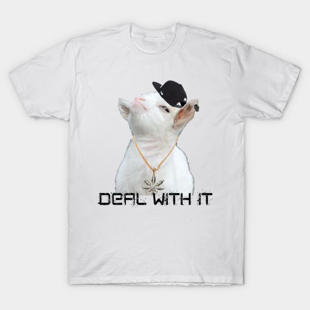 Deal With It (Smug Bastard Goat Meme) T-Shirt by James Mclean